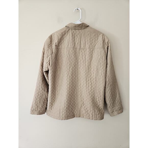 Dorman Womens Large Silk Quilted Jacket Lightweight Beige Tan - Picture 7 of 9
